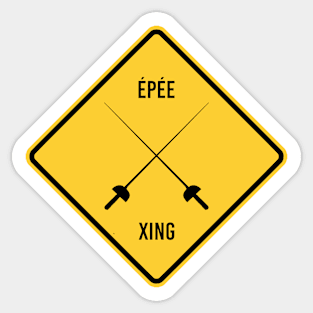 Funny Fencing Epee Crossing Sport Fencer Xing Sign Sticker